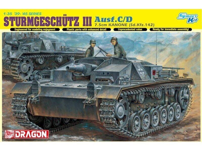 Konstruktors Dragon - Sturmgeschütz III Ausf C/D 7.5cm Kanone w/Magic Track, 1/35, 6851 cena un informācija | Konstruktori | 220.lv