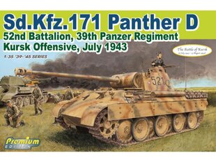 Конструктор Dragon Sd.Kfz.171 Panther D 52nd Battalion, 39th Panzer Regiment Kursk Offensive, July 1943 (Premium Edition), 1/35, 6867 цена и информация | Конструкторы и кубики | 220.lv