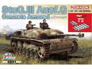 Dragon - StuG.III Ausf.G Concrete Armored w/Zimmerit w/Magic Track, 1/35, 6891 цена и информация | Конструкторы и кубики | 220.lv