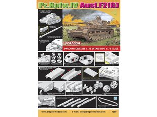 Конструктор Dragon Pz.Kpfw. IV Ausf. F2 (G), 1/72, 7359 цена и информация | Конструкторы и кубики | 220.lv