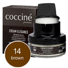 Коричневый крем для натуральной кожи с губкой - Coccine Cream Elegance (brown), 50 мл цена и информация | Для ухода за обувью и одеждой | 220.lv