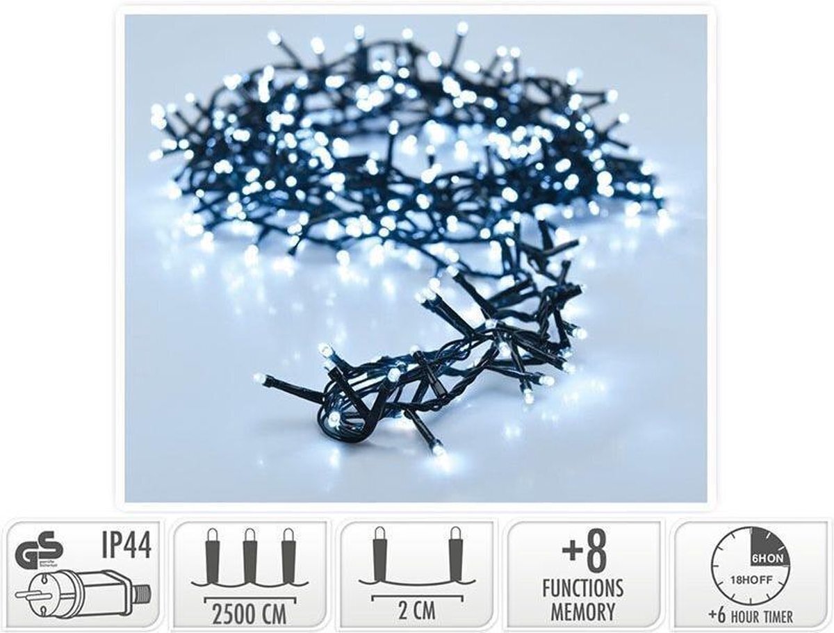 Ziemassvētku virtene 1250LED, 25 m cena un informācija | Ziemassvētku lampiņas, LED virtenes | 220.lv