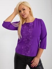 Хлопковая блузка больших размеров тёмно-фиолетового цвета. цена и информация | Женские блузки, рубашки | 220.lv