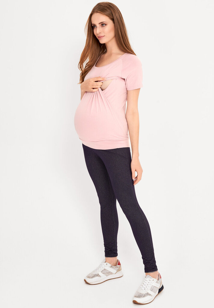 Grūtniecības un zīdīšanas T-krekls pulverveida rozā Cool Mama цена и информация | Blūzes, sieviešu krekli | 220.lv