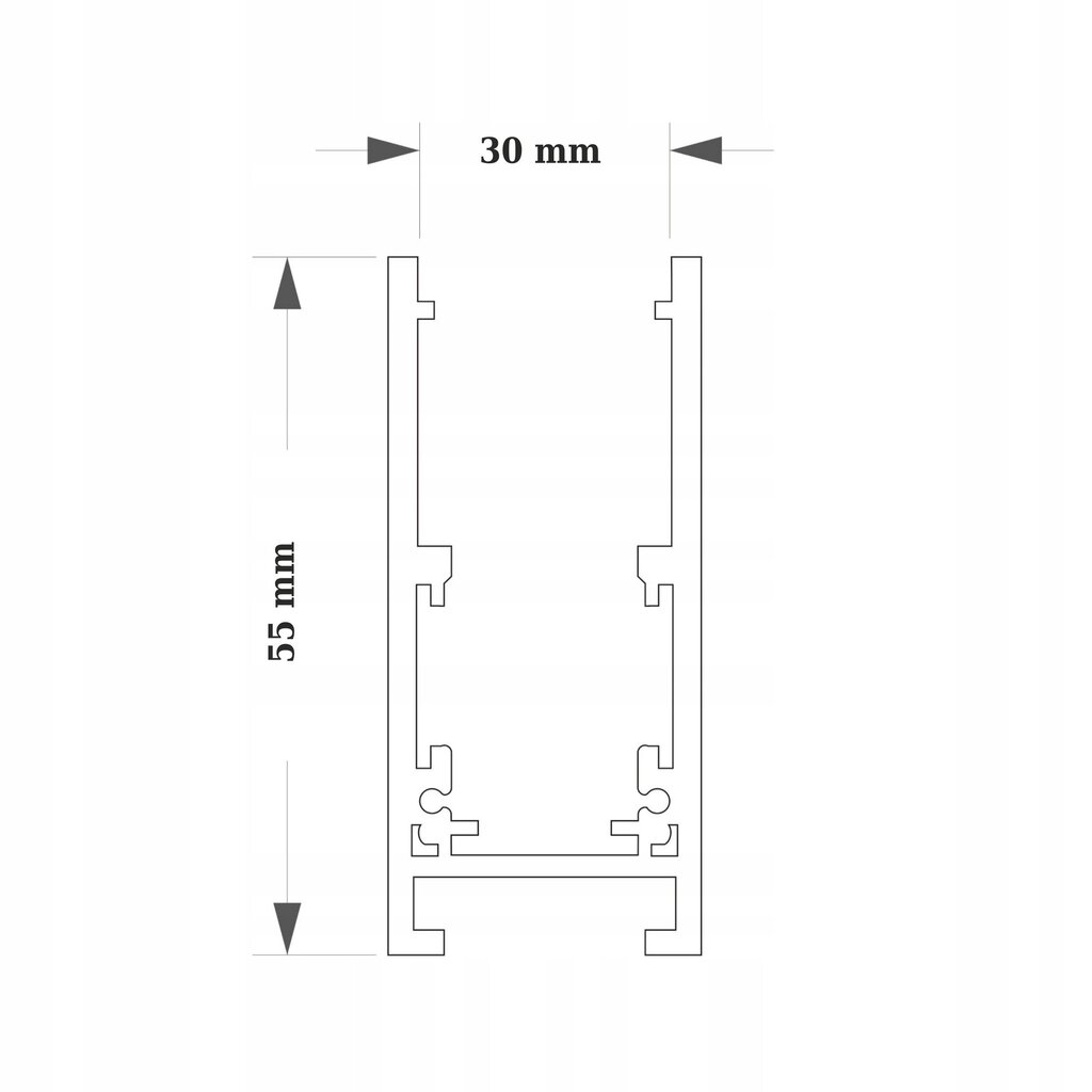 Magnētiskā virsmontējamā kopne 1,5 m 48 VDC melna cena un informācija | LED lentes | 220.lv