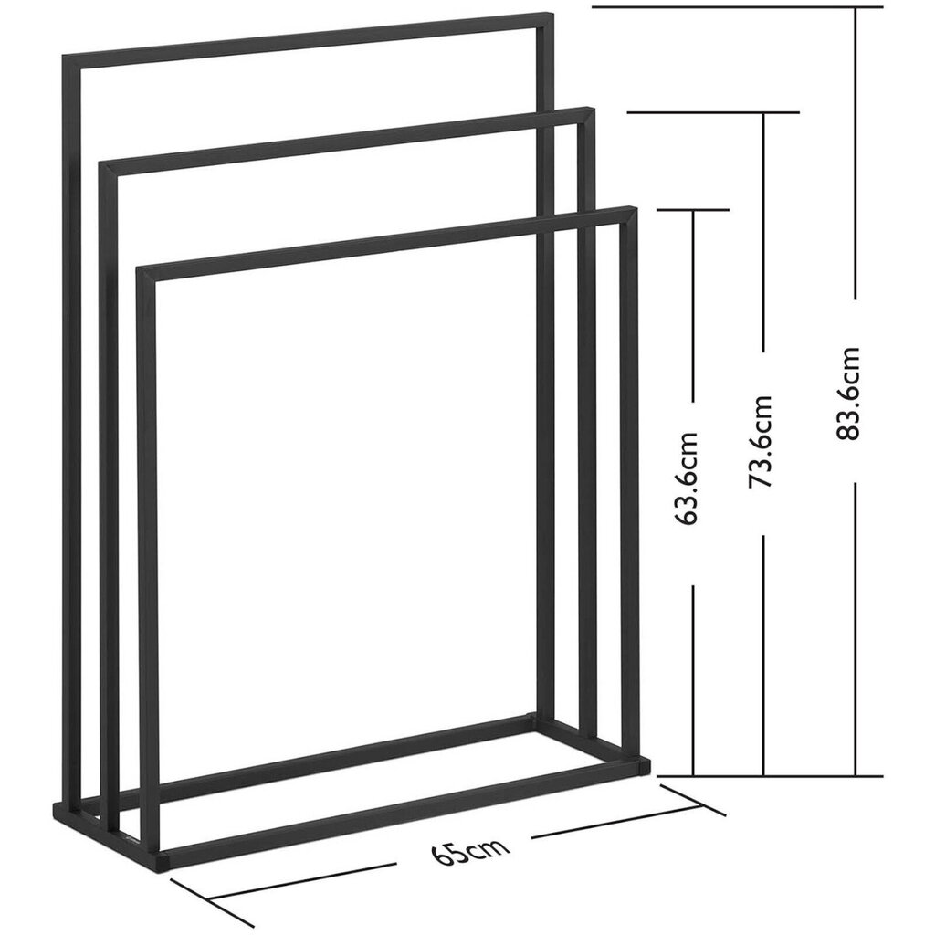 Statīvs 3 dvieļiem brīvi stāvoši 65 x 21,5 x 84 cm, tumši pelēks cena un informācija | Citi piederumi mēbelēm | 220.lv