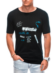 T-krekls vīriešiem Edoti S1899, melns cena un informācija | Vīriešu T-krekli | 220.lv