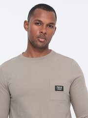 T-krekls ar garām rokām vīriešiem Ombre Clothing V3 l156, smilšu cena un informācija | Vīriešu T-krekli | 220.lv