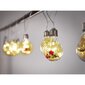 LED gaismas akumulatoru ķēdes aizkaru bumbiņas ar dekorācijām 3m 50LED silts cena un informācija | Ziemassvētku lampiņas, LED virtenes | 220.lv