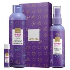 Avon Super Star dāvanu komplekts meitenēm: ķermeņa atsvadzinātājs, 100 ml + šampūns un kondicionieris, 200 ml + lūpu balzams, 4g цена и информация | Косметика для мам и детей | 220.lv