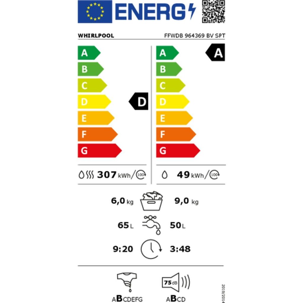 Whirlpool Corporation FFWDB964369BVSP cena un informācija | Veļas mašīnas | 220.lv