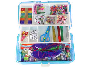 Radošais komplekts koferī Lean Toys, zils cena un informācija | Attīstošās rotaļlietas | 220.lv
