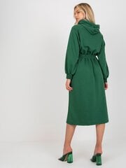 темно-зеленое расклешенное платье-свитшот миди на пуговицах цена и информация | Платья | 220.lv
