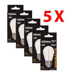 LED spuldžu komplekts (kvēldiegs) Visional, E27, 100lm, 3000K, 5 gab. цена и информация | Лампочки | 220.lv