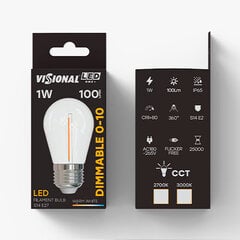 Spuldze LED Visional filament, E27, 100lm, 3000K, 1 gab. cena un informācija | Spuldzes | 220.lv