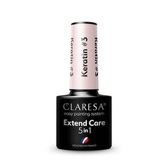 Claresa Гибридная основа для гель-лака Extend Care 5 in 1 Keratin #3, 5 г цена и информация | Лаки для ногтей, укрепители | 220.lv