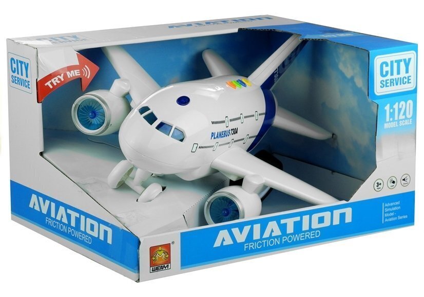 Rotaļu lidmašīna ar skaņām un gaismām Wenyi, balta цена и информация | Rotaļlietas zēniem | 220.lv