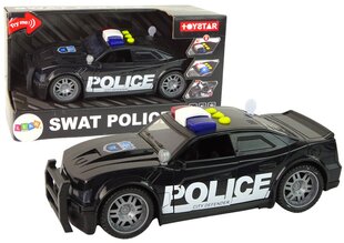 Rotaļu policijas automašīna ar skaņām un gaismām Lean Toys, melna cena un informācija | Rotaļlietas zēniem | 220.lv