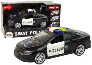 Rotaļu policijas automašīna ar skaņām un gaismām Lean Toys, melna cena un informācija | Rotaļlietas zēniem | 220.lv