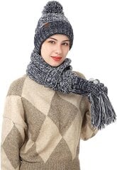 Зимний комплект женский: перчатки, шарф, шапка, чёрно-белый M1211043-1 цена и информация | Женские перчатки | 220.lv
