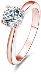 Beneto Серебряное кольцо с покрытием из розового золота с кристаллами AGG201 цена и информация | Кольца | 220.lv