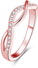 Beneto Серебряное кольцо с покрытием из розового золота и кристаллами AGG191 цена и информация | Кольца | 220.lv