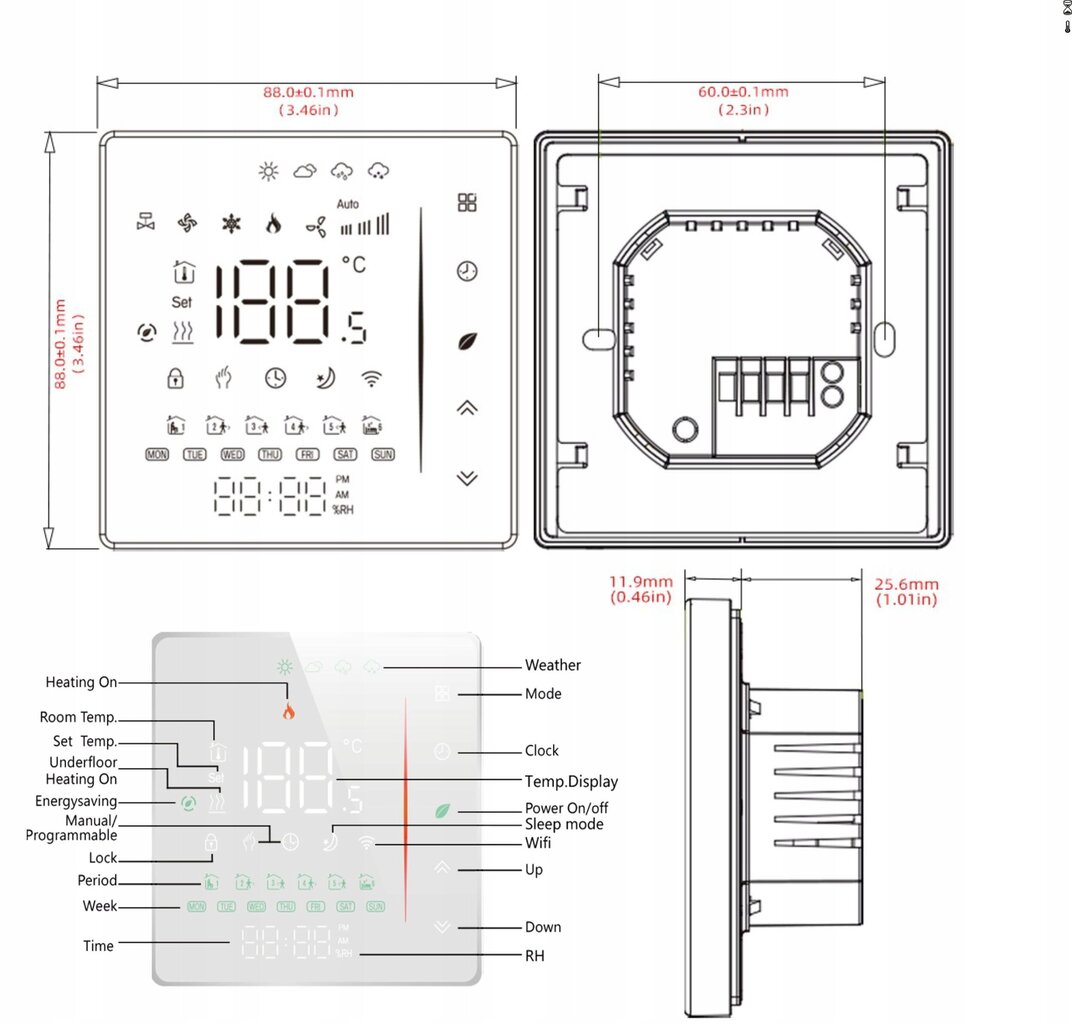 Zigbee Tuya divrežīmu termostats apkure dzesēšana cena un informācija | Siltās grīdas | 220.lv