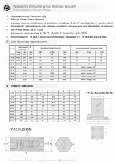 Pneimatiskais virzuļu vibrators - FP-50-M modelis cena un informācija | Rokas instrumenti | 220.lv