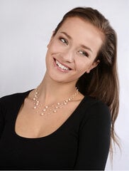 Kaklarota sievietēm JwL Luxury Pearls JL0325 no levitējošām tumšām, īstām pērlēm cena un informācija | Kaklarotas | 220.lv