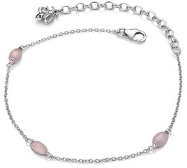 Hot Diamonds Серебряный браслет для родившихся в октябре Анаис розовый кварц AB010 цена и информация | Браслеты | 220.lv