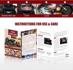 Чугунная сковорода для гриля Overmont, 26x32cм, черная цена и информация | Cковородки | 220.lv