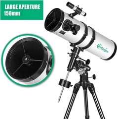 Banjoo teleskops, 150EQ, pilna pārklājuma ekvatoriālā stikla optika, 750 mm cena un informācija | Teleskopi un mikroskopi | 220.lv