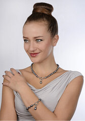 Kaklarota no īstām, metāliski zilām pērlēm JwL Luxury Pearls, JL0561 cena un informācija | Kaklarotas | 220.lv