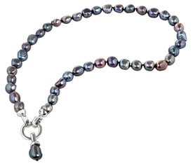 Kaklarota no īstām, metāliski zilām pērlēm JwL Luxury Pearls, JL0561 цена и информация | Украшения на шею | 220.lv