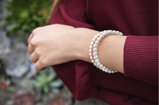 Rokassprādze sievietēm JwL Luxury Pearls JL0569 no īstām baltām pērlēm cena un informācija | Rokassprādzes | 220.lv
