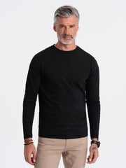 T-krekls ar garām piedurknēm vīriešiem Ombre Clothing V1, melns cena un informācija | Vīriešu T-krekli | 220.lv