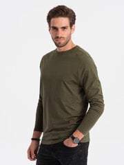 T-krekls ar garām piedurknēm vīriešiem Ombre Clothing V7, zaļš cena un informācija | Vīriešu T-krekli | 220.lv