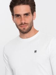 T-krekls ar garām piedurknēm vīriešiem Ombre Clothing V1, balts cena un informācija | Vīriešu T-krekli | 220.lv