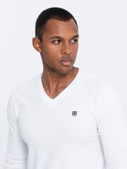 T-krekls ar garām piedurknēm vīriešiem Ombre Clothing V1, balts cena un informācija | Vīriešu T-krekli | 220.lv