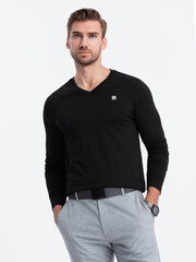 T-krekls ar garām piedurknēm vīriešiem Ombre Clothing V3, melns cena un informācija | Vīriešu T-krekli | 220.lv