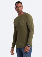 T-krekls ar garām piedurknēm vīriešiem Ombre Clothing V3, zaļš cena un informācija | Vīriešu T-krekli | 220.lv