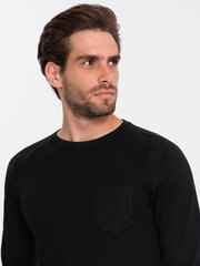 T-krekls ar garām piedurknēm vīriešiem Ombre Clothing V4, melns cena un informācija | Vīriešu T-krekli | 220.lv