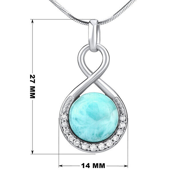 Sudraba kulons ar dabīgo Larimar Silvego, JSTS14709LR цена и информация | Kaklarotas | 220.lv