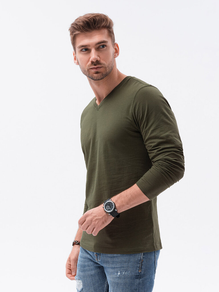 Krekls ar garām piedurknēm vīriešiem Ombre L136, zaļš cena un informācija | Vīriešu T-krekli | 220.lv