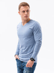 Krekls ar garām piedurknēm vīriešiem Ombre L136, zils cena un informācija | Vīriešu T-krekli | 220.lv