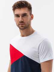 футболка мужская трехцветная - темно-синяя v3 s1640 цена и информация | Мужские футболки | 220.lv