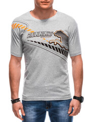 футболка s1800 - серая/оранжевая цена и информация | Мужские футболки | 220.lv