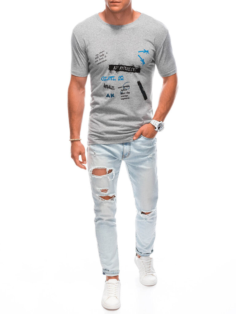 T-krekls vīriešiem Edoti S1899, pelēks cena un informācija | Vīriešu T-krekli | 220.lv