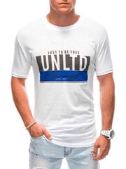 мужская футболка с принтом s1897 - белая цена и информация | Мужские футболки | 220.lv