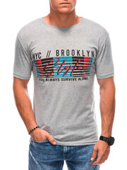 T-krekls vīriešiem Edoti S1870, pelēks/sarkans cena un informācija | Vīriešu T-krekli | 220.lv